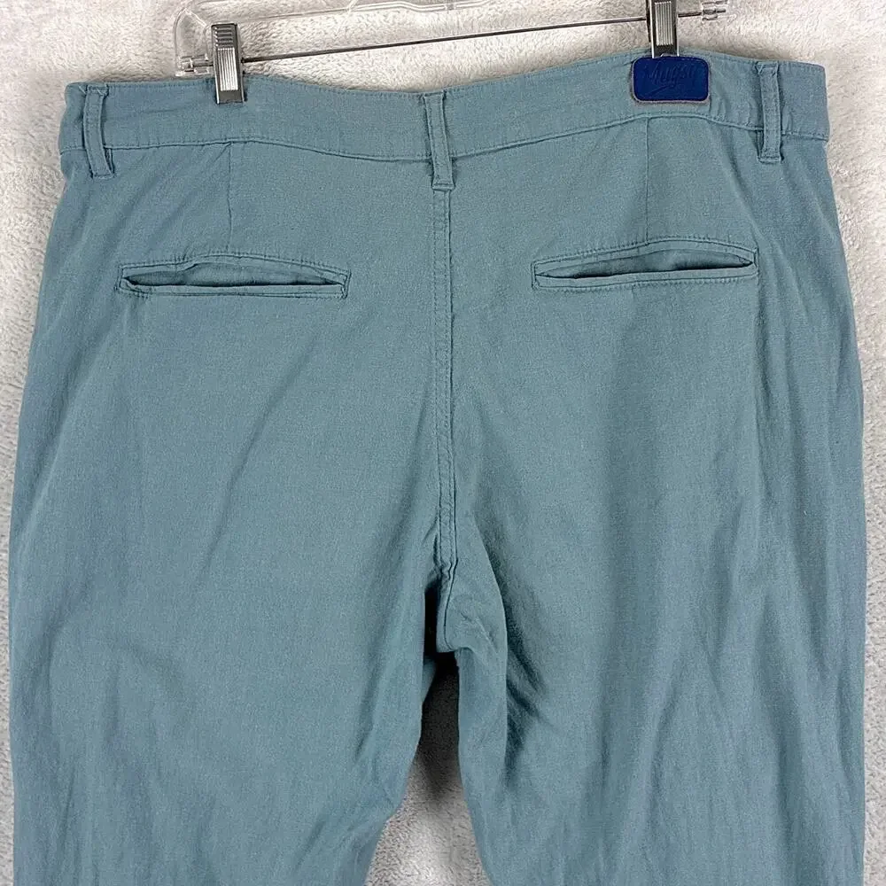 Mugsy Pants Mens 38x32 Blue Coves Linen Rayon Preppy Classic Luxury Beach Summer